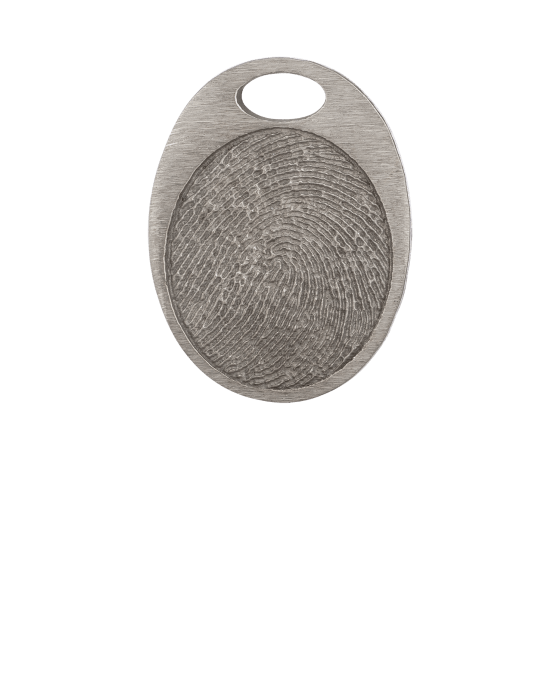 Oval Bronze Fingerprint Keepsake Pendant